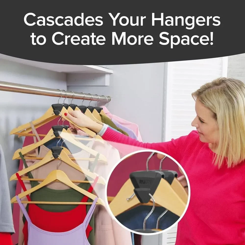 12 Pack Ruby Space Saver Triangles Closet Organizer Cascading Hanger Hooks USED